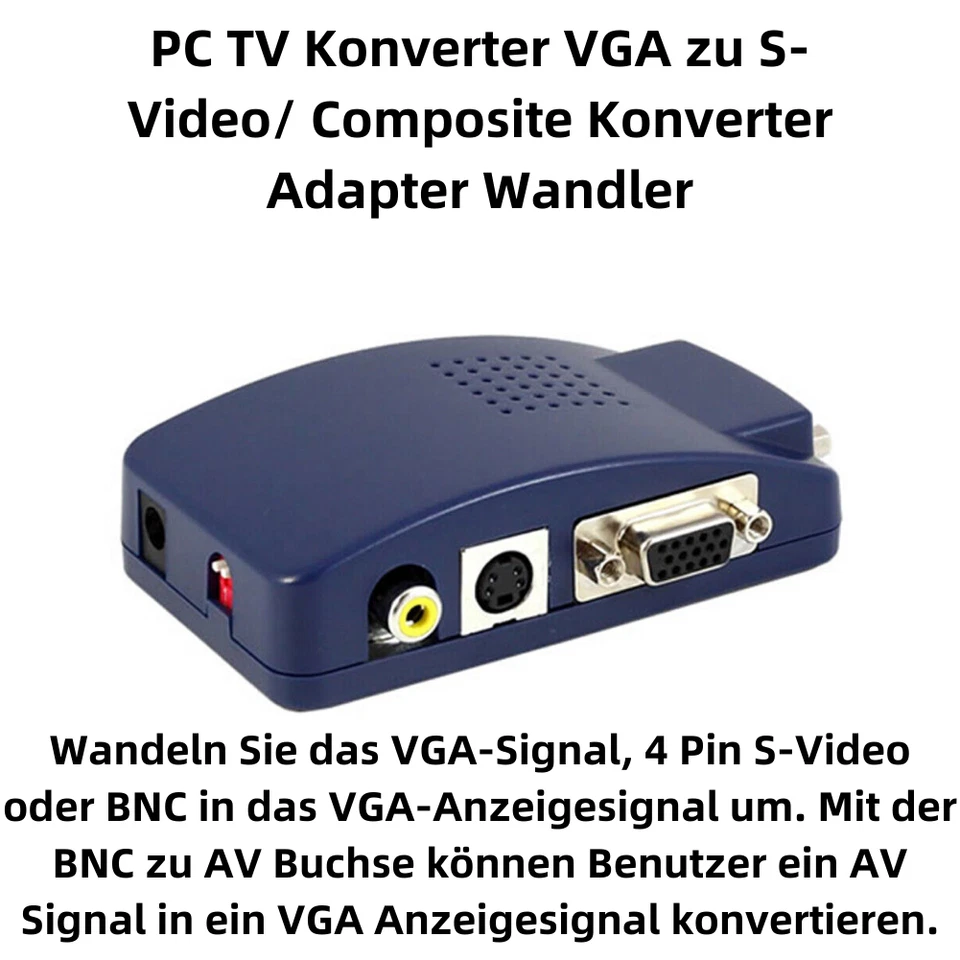 D06C PC TV Konverter VGA zu BNC/S-Video/VGA AV Konverter für PC CCTV Kamera - Bild 2 von 4