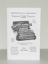 Commercial Visible Typewriter No 6 Instruction Manual reproduction thumbnail