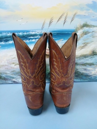 Justin Boots Boys Brown Boots Sz 4.5 D Youth - Picture 6 of 11