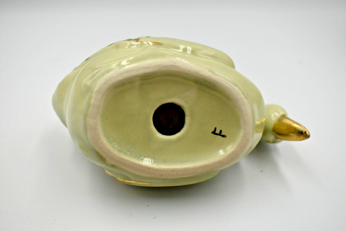 Vintage Lt Green Swans Ceramic and Soap Dish Lt Green with Gold accents - Picture 8 of 13