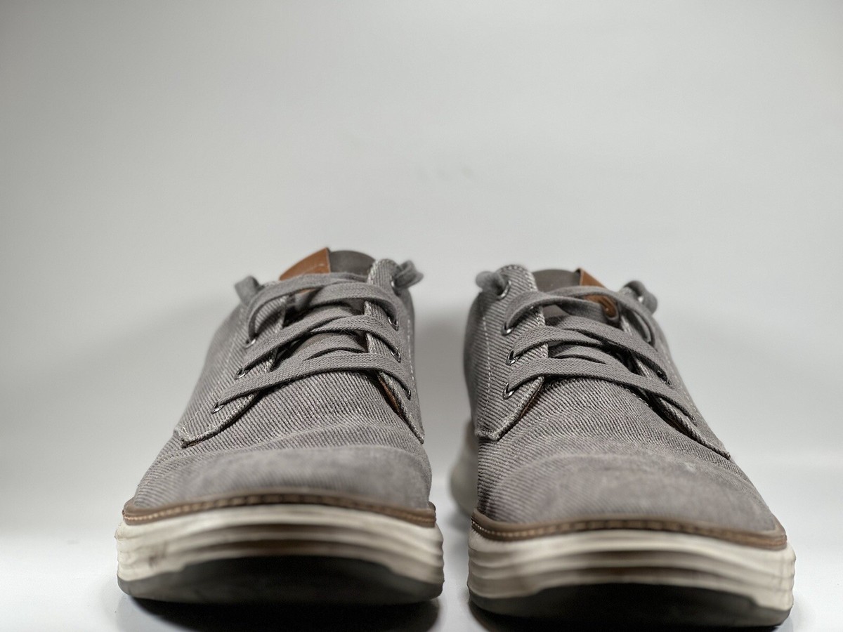Skechers Men\'s Moreno Ederson Oxford New Gray Size 14 Wide Skechers Moreno Ederson Gray/Taupe Canvas Oxford Shoes Men main image 2