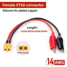 14AWG Female XT-60 to Clips Aligator Connector For SKYRC NC2500 Pro Charger