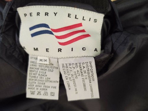 Vintage 90s Perry Ellis Reversible Puffer/Fleece Hooded Jacket, Men's Medium - Picture 7 of 9