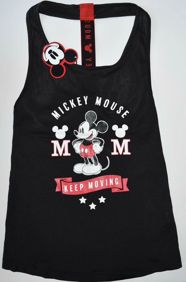 GILET MICKEY MOUSE PRIMARK DISNEY RACER BACK GYM femme Royaume Uni Taille 4 20