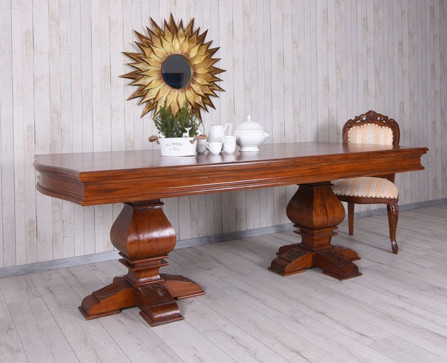 Solid Wood Table Mahogany Dining Antique Klostertisch Banquet Kitchen 240c For Sale Online Ebay