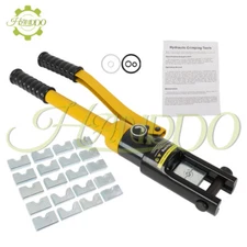 16 Mt Hydraulic Wire Crimper Crimping Tool Battery Cable Lug Terminal W/11 Dies