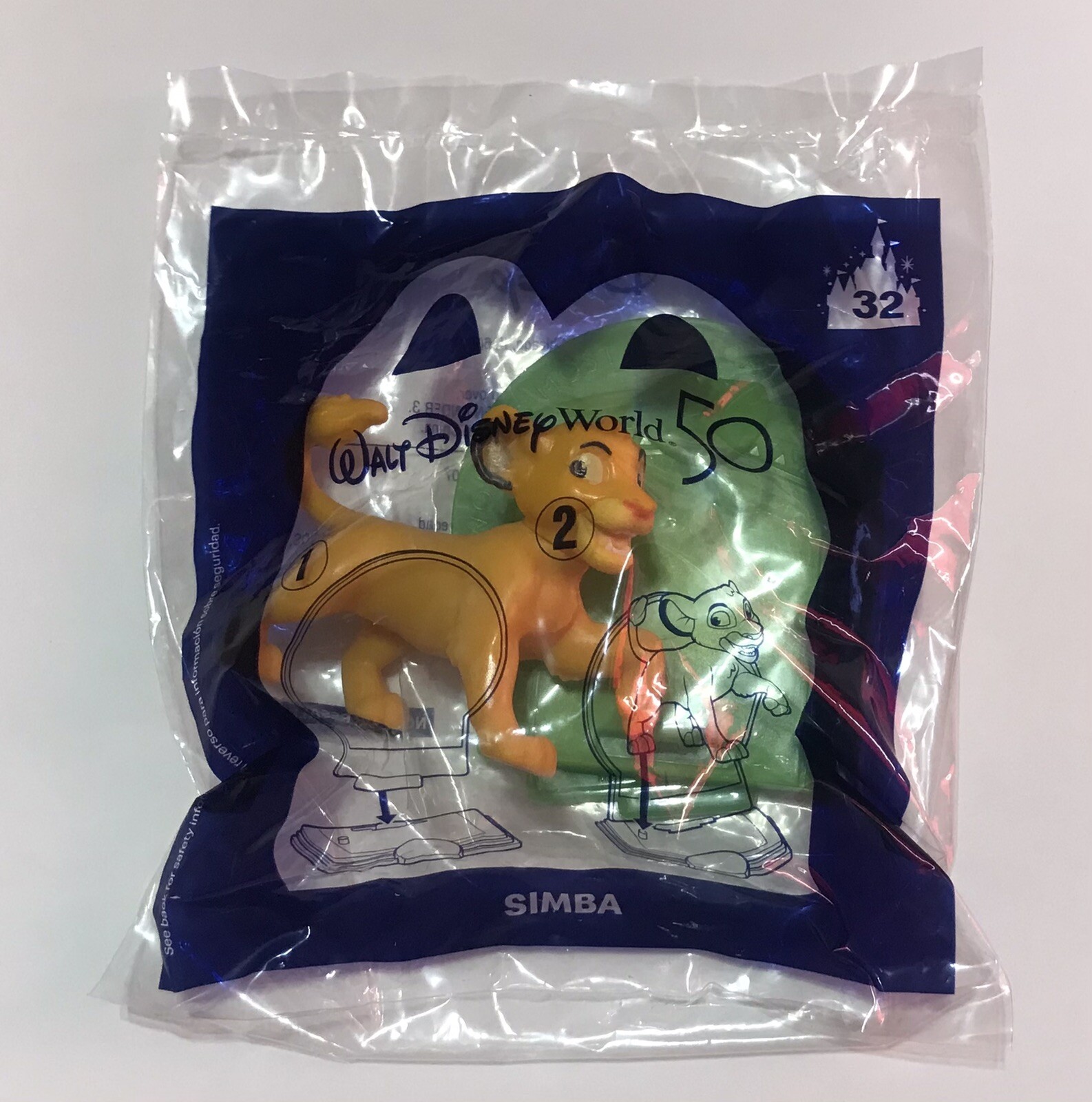 Disney World 50th Anniversary Mcdonalds Happy Meal Toy Simba 32 Lion King NEW