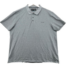 Calvin Klein Men's Size XL Solid Gray Short Sleeve Mesh Polo Shirt