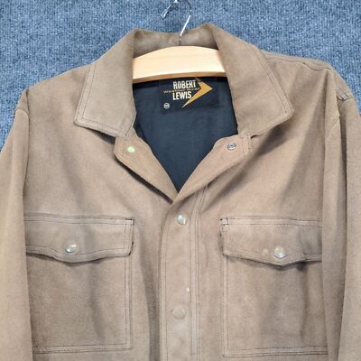 Robert Lewis Men's Weather Wear Leather Jacket Tan 40 Vintage | eBay