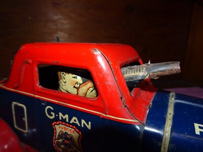 MARX WIND UP G-MAN PURSUIT CAR GANGSTER POLICE WYANDOTTE MARX WIND UP G-MAN PURSUIT CAR GANGSTER POLICE WYANDOTTE