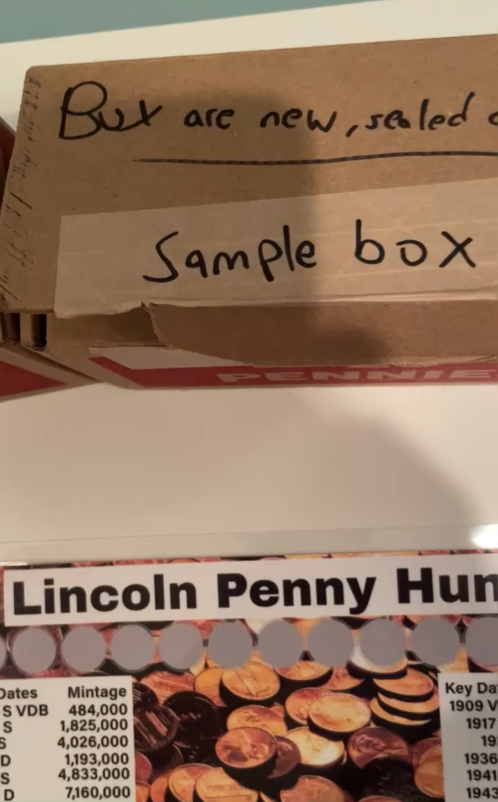 SEALED Bank Box 50 OBW Rolls of Pennies $25 Unopened 1 Box Of