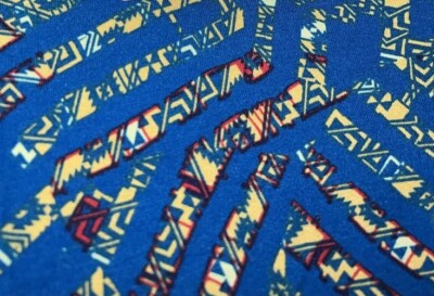 Lularoe Perfect T Blue Yellow Southwest Tribal Aztec Medium 12/18 Tunic Unicorn