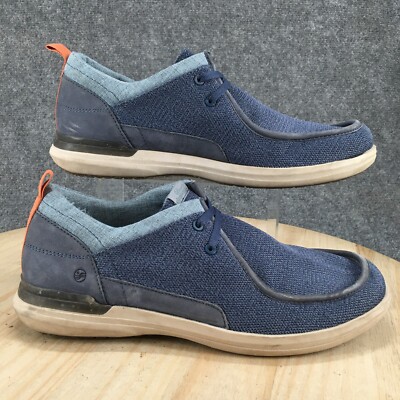 Earth Elements Shoes Mens 13 M Delano Two Eye Moc Sneakers Blue Fabric Lace Up