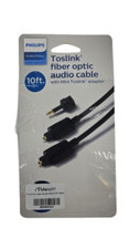 Philips 10' Toslink Digital Fiber Optic Cable with Mini Adapter - Black