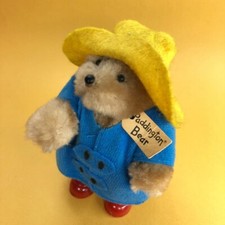 Vintage Paddington Bear Plush 1987 Eden Toys 5" Teddy Bear w/ Yellow Hat