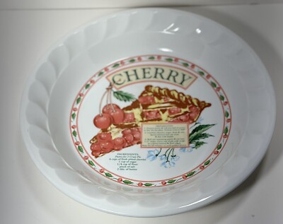Vintage Himark Cherry Pie Golden Pie Recipe Plate