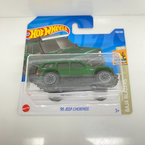 HOT WHEELS '95 JEEP CHEROKEE BAJA BLAZERS 10/10 GREEN 150 MINT SHORT CARD 137 - Picture 2 of 3