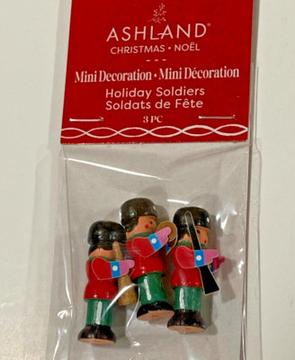 3 ASHLAND TINY MINI DECORATION 1'' HOLIDAY SOLDIERS CHRISTMAS DOLLHOUSE TRAY