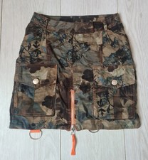 RARE CHRISTIAN DIOR CAMO CARGO UTLITY SKIRT NEON ORANGE JOHN GALLIANO AGE 10