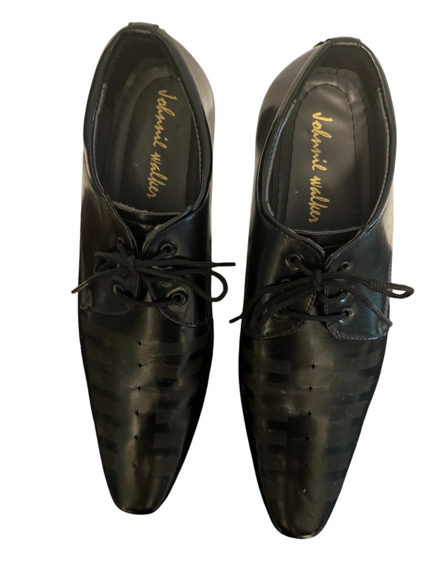 Johnnie Walker Leather Lace Up Black Mens Dress Formal Shoes