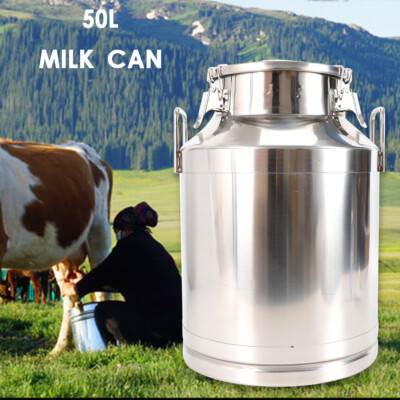 Stainless Steel Can 50L Milk Bucket Mil Can Tote Jug 13.25Gallon Barrel Canister