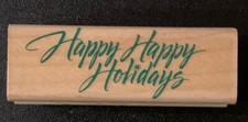 Hero Arts Happy Happy Holidays Rubber Stamp