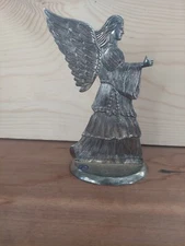 Vtg International Silver Company Silver Plated Christmas Angel Candle Holder 94