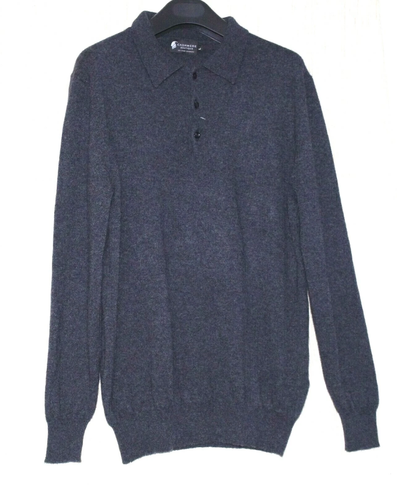 Cashmere Butique Pure Cashmere Gray Button Up Men's Sweater Size:L