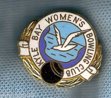 #D116.  KYLE  BAY   WOMEN'S  BOWLING  CLUB LAPEL BADGE - SEAGULL BIRD  THEME