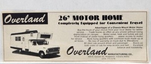 1973 Overland Camper Motor Home RV Original Print Ad Retro 70s Nappanee IN
