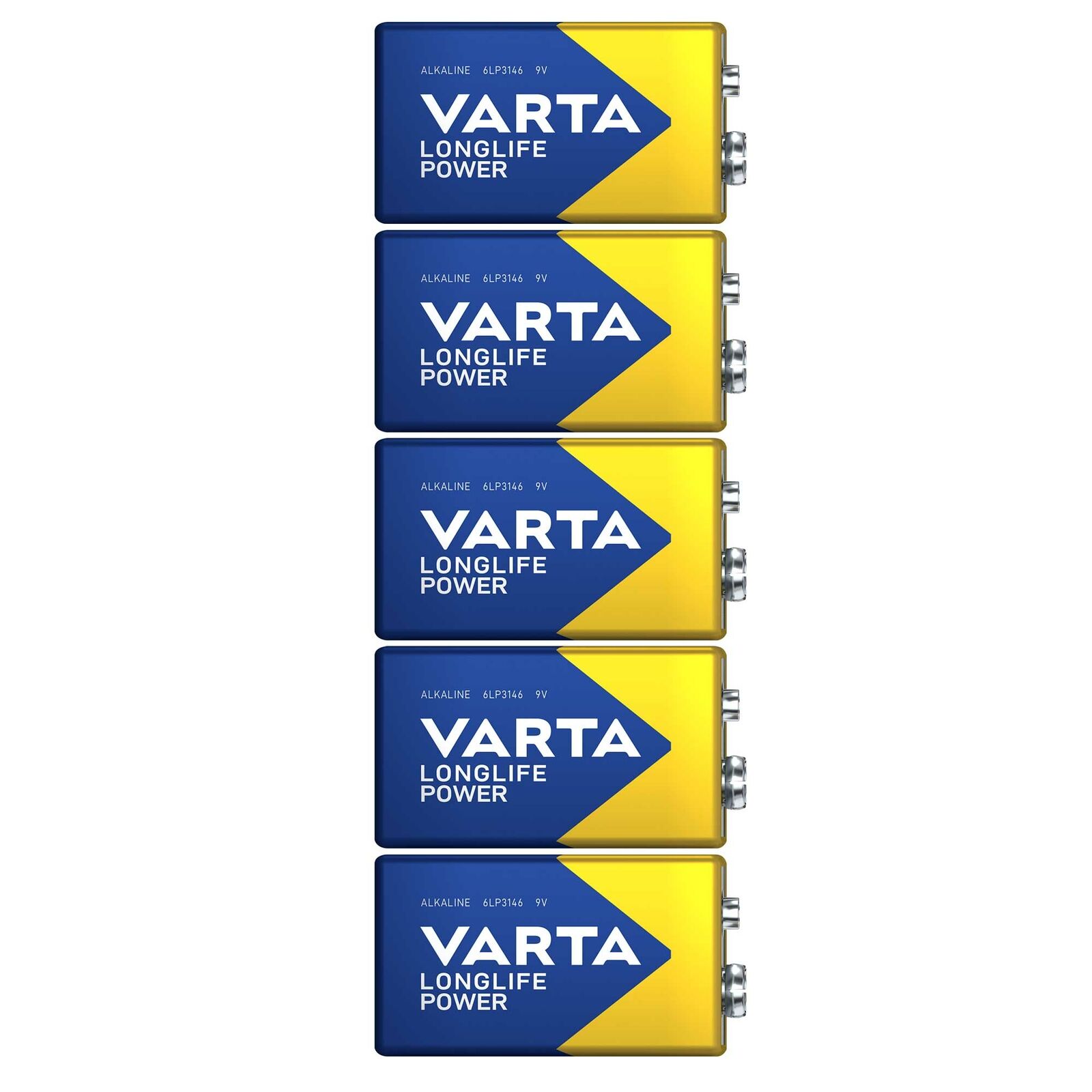 Thumbnail - 5 X Varta Batterien E-block Alkaline 9v Longlife Power 6lp3146 Für