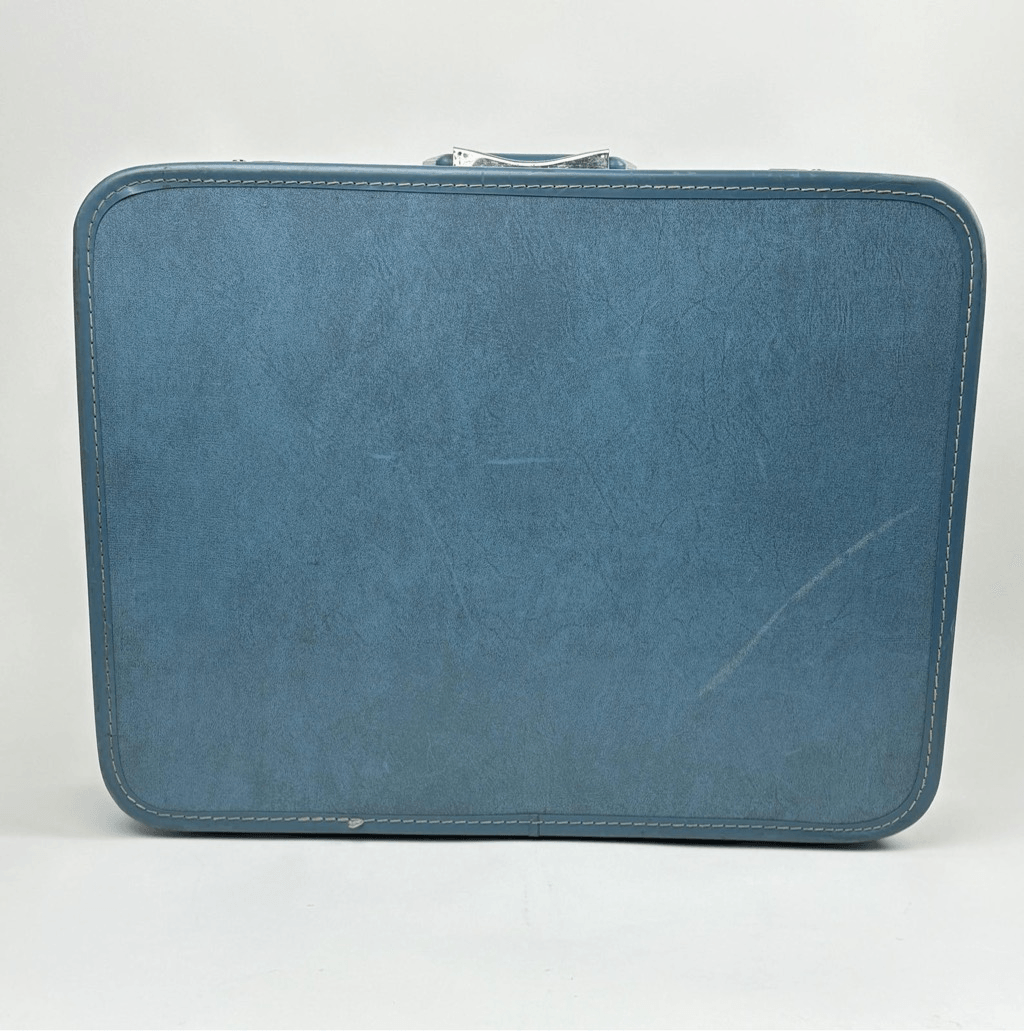 Vintage 1960s Monarch Blue Hard Shell Luggage Suitcase