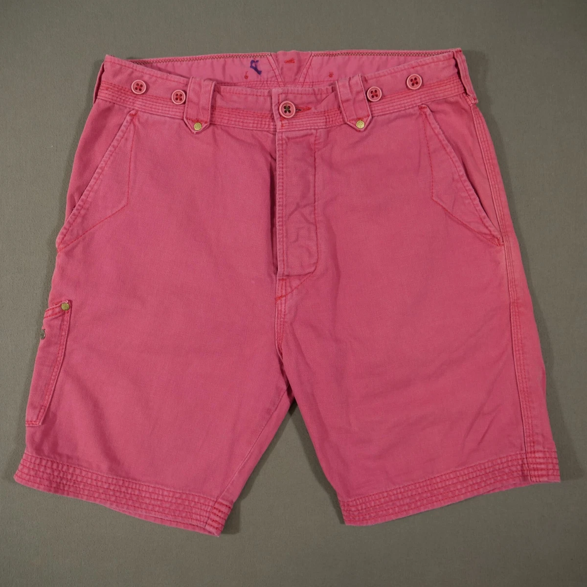 Diesel Shorts Mens 28 Pink Flat Front Chinos Button Flu Mid Rise 7