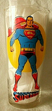 1970's Pepsi 6 1/4" Glass Superman Super Series National Periodical Publications