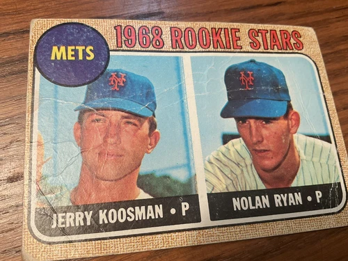 1968 Topps Mets Rookie Stars, Nolan Ryan-Jerry Koosman RC #177 Creased