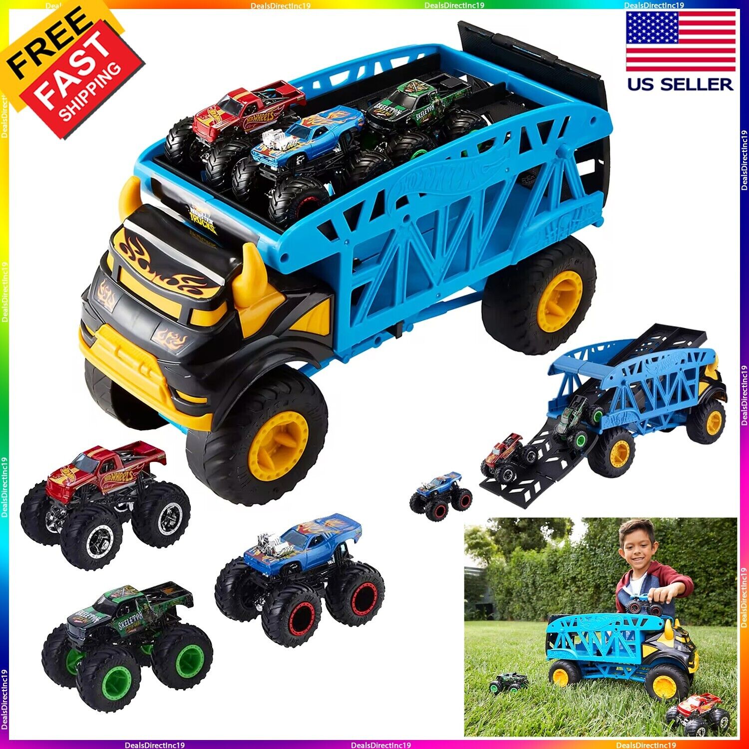 Hot Wheels Monster Truck Monster Mover Bundle