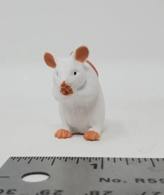 White Rat Toy Figure Toy Plastic 2''  Realistic Safari 
