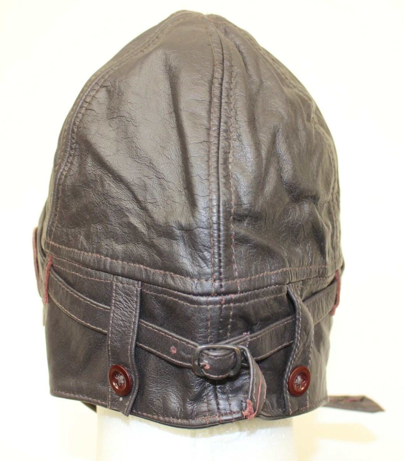 WW2 RAF PILOTS LEATHER FLYING HELMET by MILTEC SMALL 56cm in BROWN