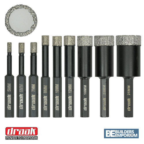 Dry Diamond Hole Saw Drill Cutter WAX Bit Vacuum Brazed Porcelain 5