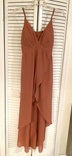 Iris Women's Dress Sz Medium Sleeveles Peach Babydoll Flutter Spring Feminine