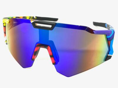 Oversized SPORTY WRAP Shield Cycling SUN GLASSES Huge Graffiti