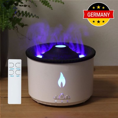 Vulkan Diffuser, 360ML Volcano Diffuser Flamme Aroma Diffusor Elektrisch