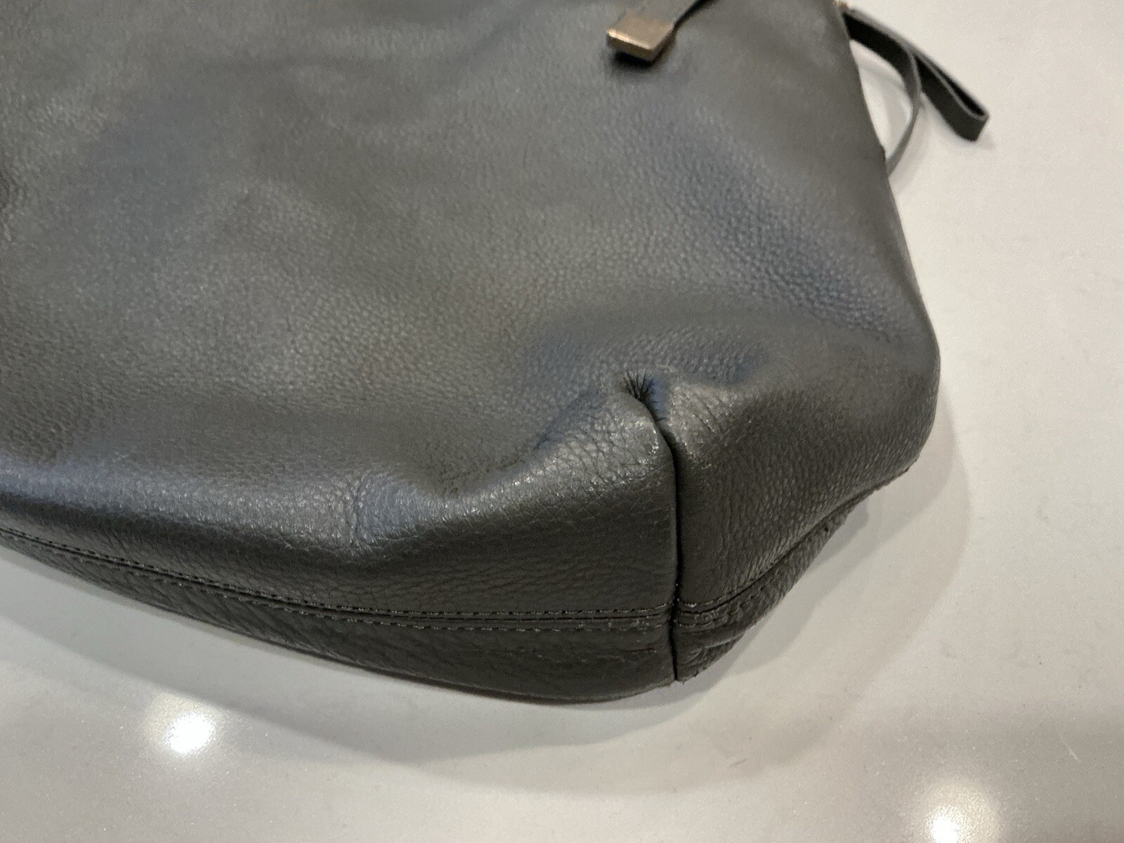 Joie Leather Hobo Side Zip Tote Bag-Grey-Excellen… - image 6