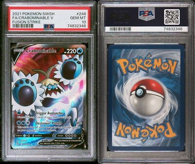 PSA 10 GEM MINT Crabominable V 248/264 Fusion Strike FA Ultra Rare