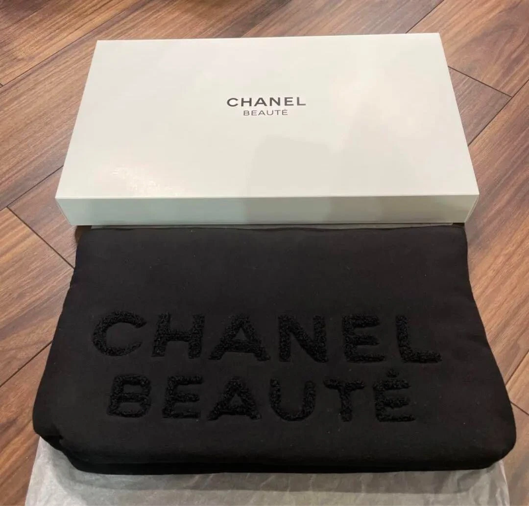 CHANEL BEAUTE Pochette Nouveauté 20cm×33cm×5cm Étui Maquillage Pochette Dos NOIR
