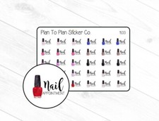 1533 Nail Appointment Reminder Planner Stickers.