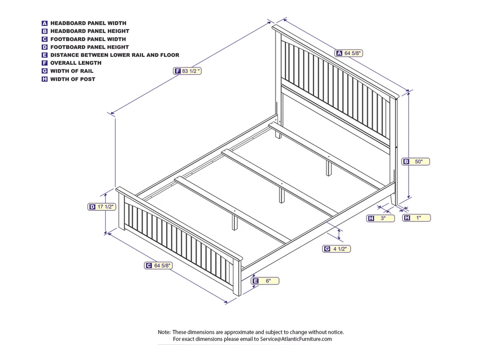 Cama tradicional AFI Nantucket com rodapé combinando e carregador turbo branco 4 - Imagem 4 de 4
