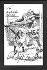 Original Autographed 3.5 x 5.5 B/W Drawing DICK "NIGHT TRAIN" LANE Lions HOF