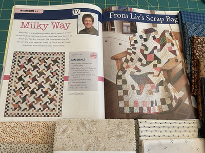 Milky Way quilt top kit, scrappy, with cream charm pack , 64'' x 80''