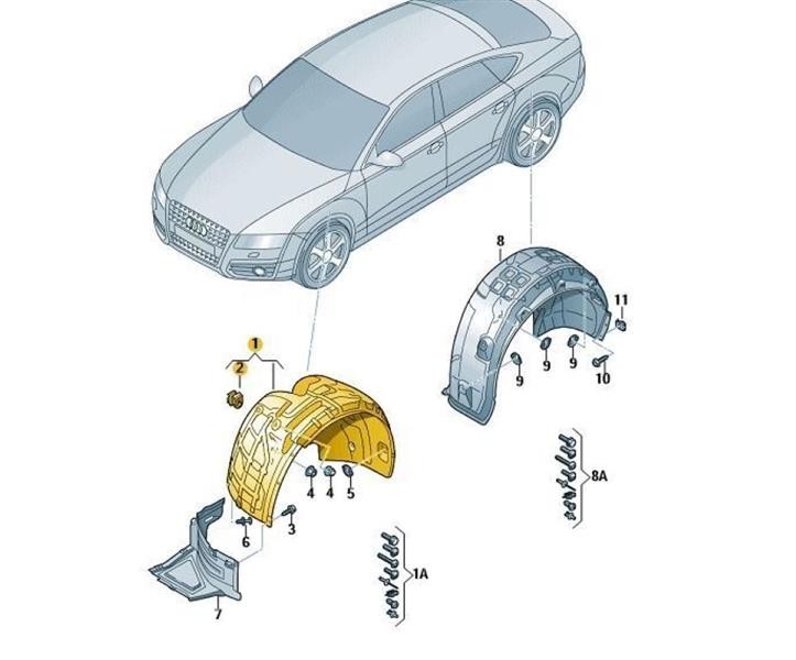 EDA PREMIUM Innenkotflügel Links Für Audi A5/S5 B8 (2007-2011) - Originalgetreue Passform